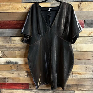 ASOS Black/Bronze Shimmer Mini Dress